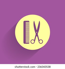 icon of scissor and brush