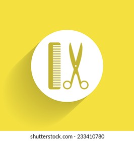 icon of scissor and hairbrush