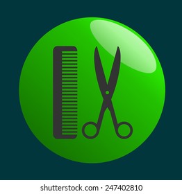 icon of scissor and hairbrush