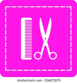 icon of scissor and hairbrush