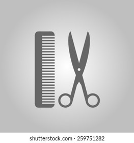 icon of scissor and hairbrush