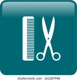 icon of scissor and hairbrush