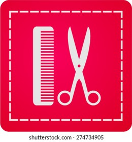 icon of scissor and hairbrush