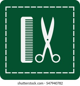 icon of scissor and hairbrush