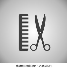 icon of scissor and hairbrush