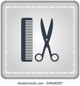 icon of scissor and hairbrush