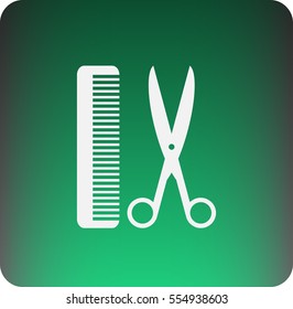 icon of scissor and hairbrush