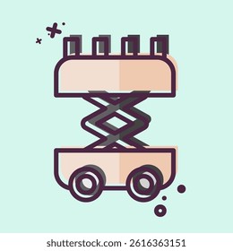 Icon Scissor Lift. related to Civil Engineering symbol. MBE style. design editable