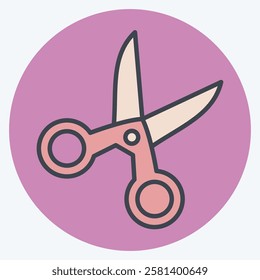 Icon Scissor. related to Kindergarten symbol. color mate style. design editable