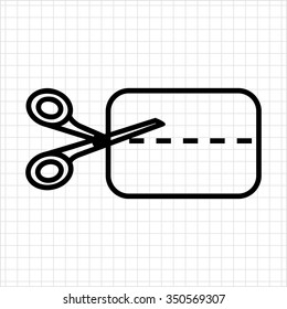 Icon of scissors cutting credit card
