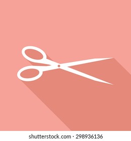 Icon scissors with a long shadow