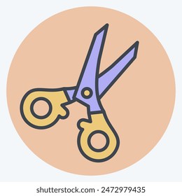 Icon Scissors. related to Sewing symbol. color mate style. simple design illustration