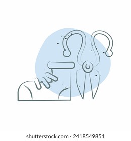 Icon Scissors. related to Shoemaker symbol. Color Spot Style. simple design editable. simple illustration