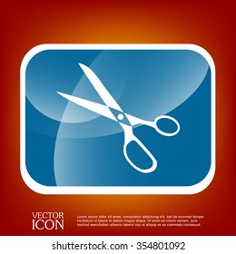 Icon scissors.  sewing and fashion.