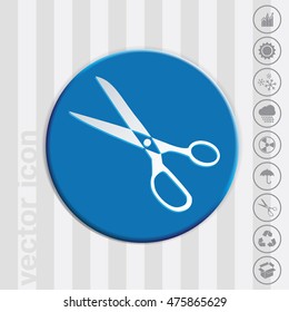 Icon scissors.  sewing and fashion.