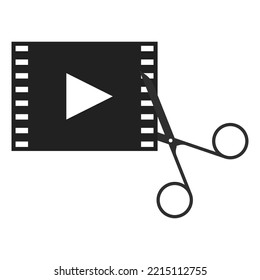 icon of scissors that cut the film frame