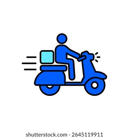 Icon a scooter delivery, isolated against a clean background.