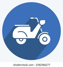 Icon Scooter. suitable for Education symbol. long shadow style. simple design editable. design template vector. simple illustration