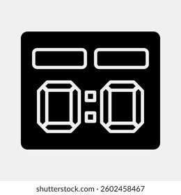 Icon score board. Football and soccer elements. Icon in glyph style.