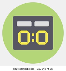 Icon score board. Football and soccer elements. Icon in color mate style.