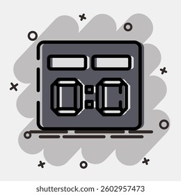 Icon score board. Football and soccer elements. Icon in comic style.