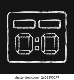 Icon score board. Football and soccer elements. Icon in chalk style.