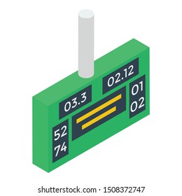 
Icon of scoreboard in isometric design.
