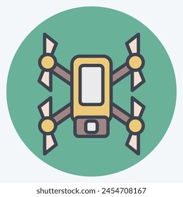 Icon Scouting Drone. related to Drone symbol. color mate style. simple design illustration