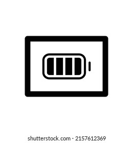 Icon of screen with battery vector flat design