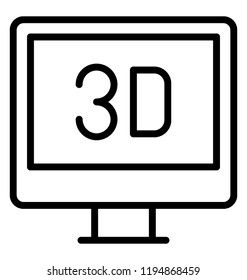 Icon of a screen depicting 3d screen