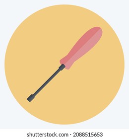 Icon Screw Driver - Flat Style - Simple illustration,Editable stroke,Design template vector, Good for prints, posters, advertisements, announcements, info graphics, etc.