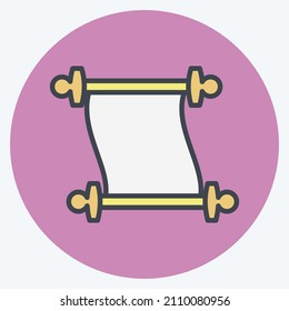 Icon Scroll of Paper - Color Mate Style- Simple illustration, Good for Prints , Announcements, Etc