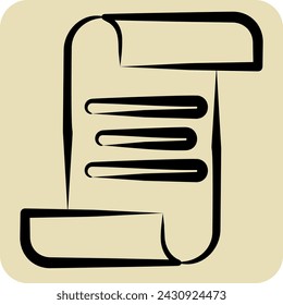 Icon Scroll. related to Post Office symbol. hand drawn style. simple design editable. simple illustration