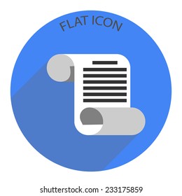 Icon scroll of white paper. Vector illustration