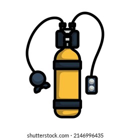 Icon Of Scuba. Editable Bold Outline With Color Fill Design. Vector Illustration.