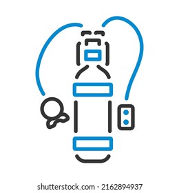 Icon Of Scuba. Editable Bold Outline With Color Fill Design. Vector Illustration.