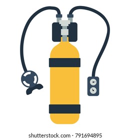 Icon of scuba. Flat color design. Vector illustration.