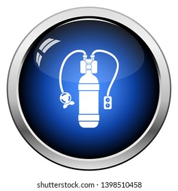 Ícone De Scuba. Design de botão brilhante. Ilustração de vetor.