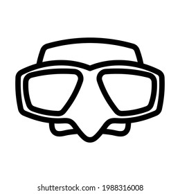 Icon Of Scuba Mask. Bold outline design with editable stroke width. Vector Illustration.