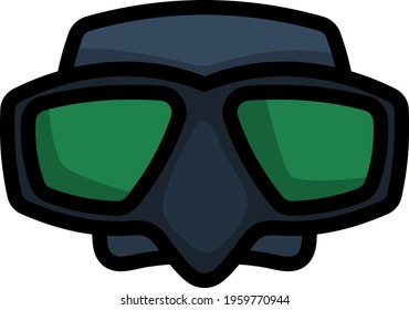 Icon Of Scuba Mask. Editable Bold Outline With Color Fill Design. Vector Illustration.