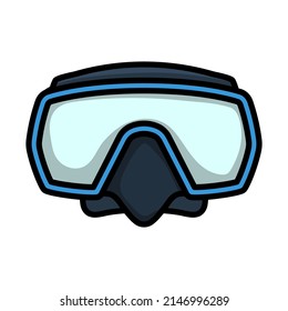 Icon Of Scuba Mask. Editable Bold Outline With Color Fill Design. Vector Illustration.