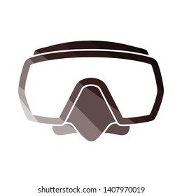 Icon Of Scuba Mask. Flat Color Ladder Design. Vector Illustration.
