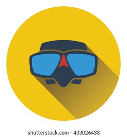 Icon of scuba mask . Flat design. Vector illustration.