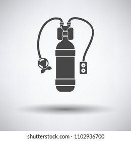 Icon of scuba on gray background, round shadow. Vector illustration.