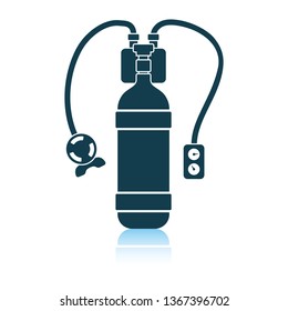 Icon of scuba. Shadow reflection design. Vector illustration.