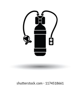 Icon of scuba. White background with shadow design. Vector illustration.