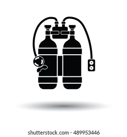 Icon of scuba. White background with shadow design. Vector illustration.