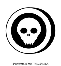 Icon Scull Casino Slot Machine shape. Gambling symbol, object. Vector illustration