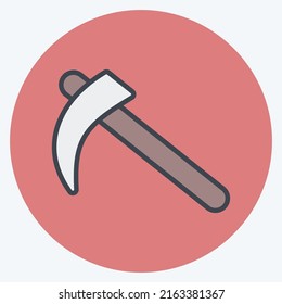 Icon Scythe. suitable for Garden symbol. color mate style. simple design editable. design template vector. simple symbol illustration