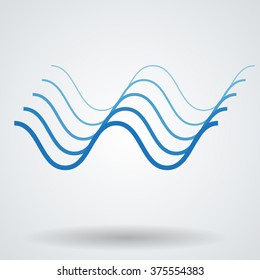 Icon sea . Abstract logo Wave .